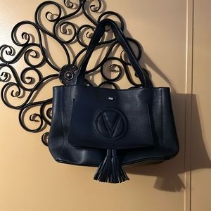 Mario Valentino black leather handbag!